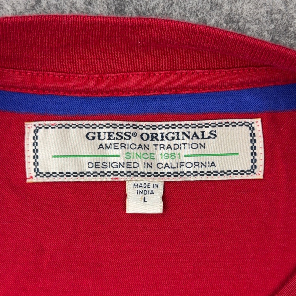 Guess T Shirt Mens Large Multi Color Striped Guess Originals Cotton 90s Hip Hop - Picture 5 of 12